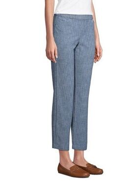Lands' End Mid-Rise Chambray Crop Pants in Evening Sky Color, NWT, Sz. 6
